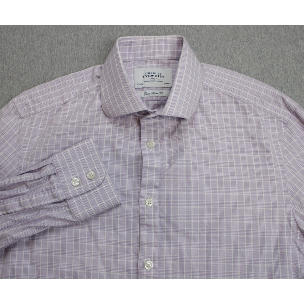 Charles Tyrwhitt Shirt Mens 15 1/2 - 35 100% Cotton Check Extra Slim Fit